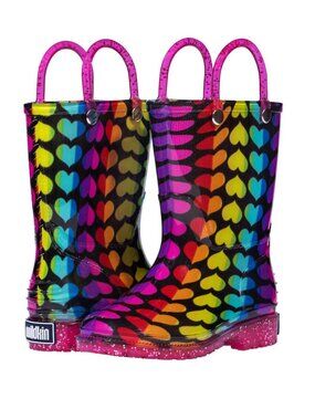 Wildkin Kids Little Girl's Waterproof Pull-on Rain Boots Multicolor Size 2
